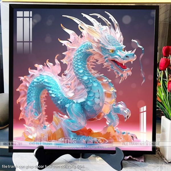 file tranh con giap decor tuoi thin con rong 604