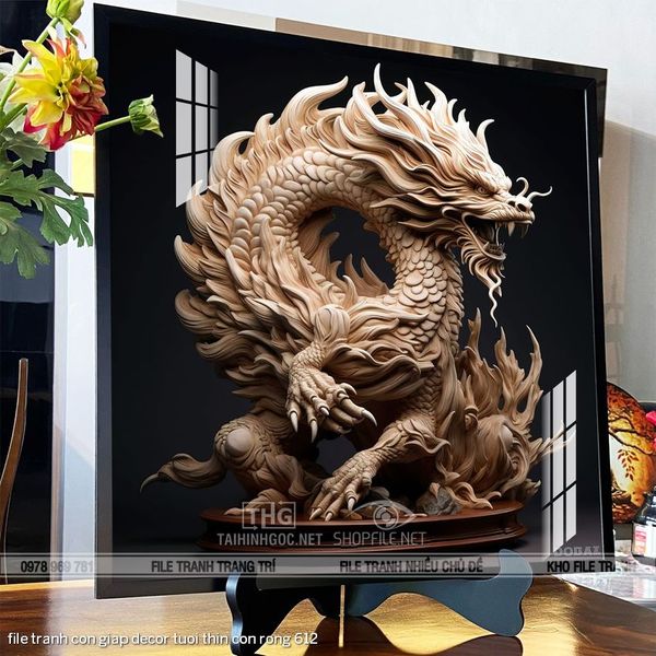 file tranh con giap decor tuoi thin con rong 612