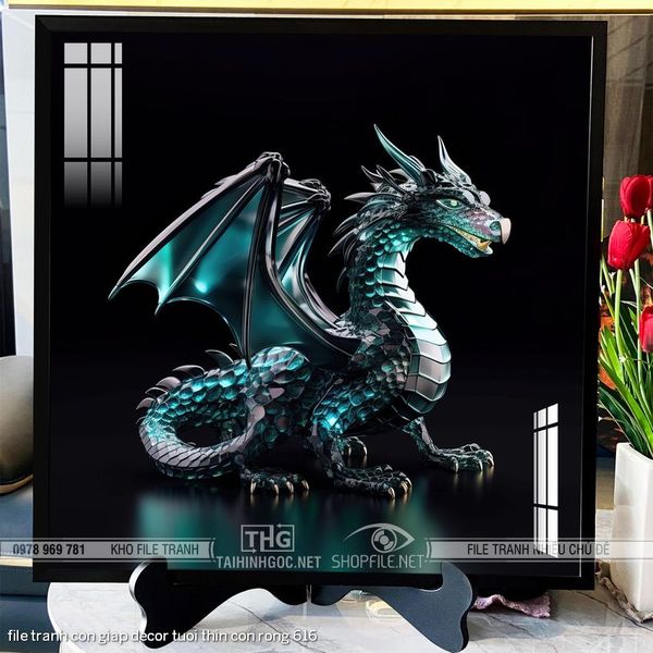 file tranh con giap decor tuoi thin con rong 616