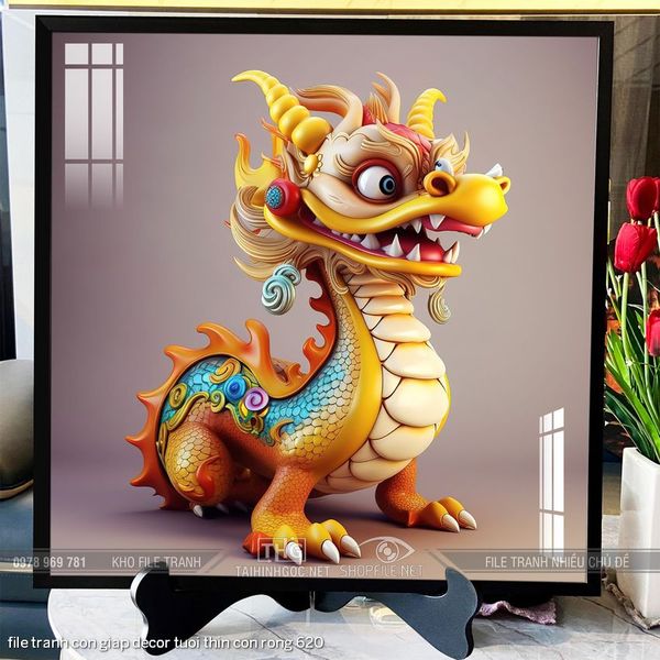 file tranh con giap decor tuoi thin con rong 620