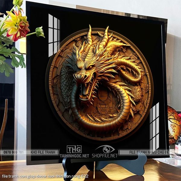 file tranh con giap decor tuoi thin con rong 622