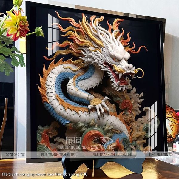 file tranh con giap decor tuoi thin con rong 636