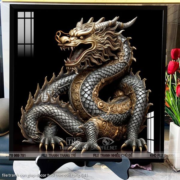 file tranh con giap decor tuoi thin con rong 641