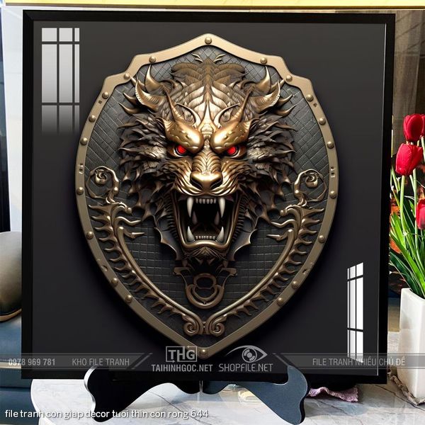 file tranh con giap decor tuoi thin con rong 644