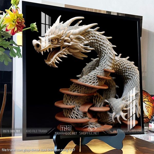 file tranh con giap decor tuoi thin con rong 647