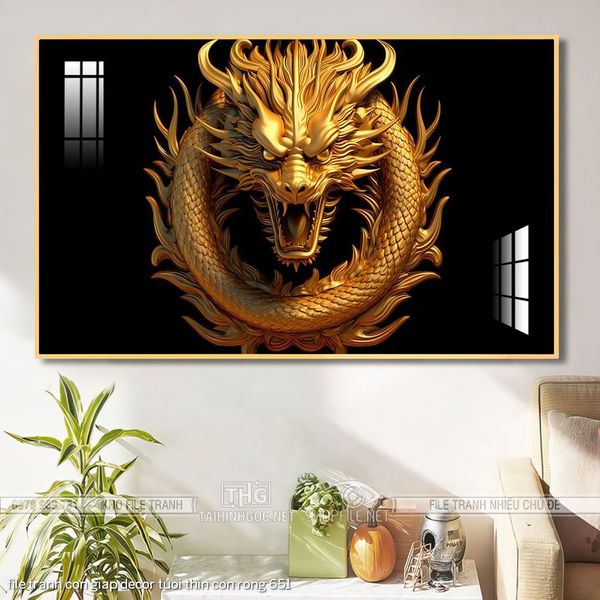 file tranh con giap decor tuoi thin con rong 651