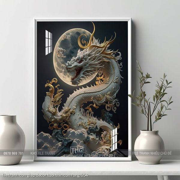 file tranh con giap decor tuoi thin con rong 654
