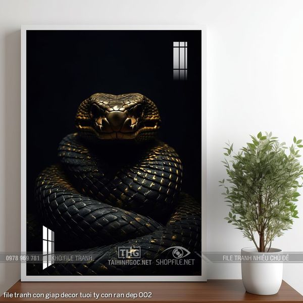 file tranh con giap decor tuoi ty con ran dep 002