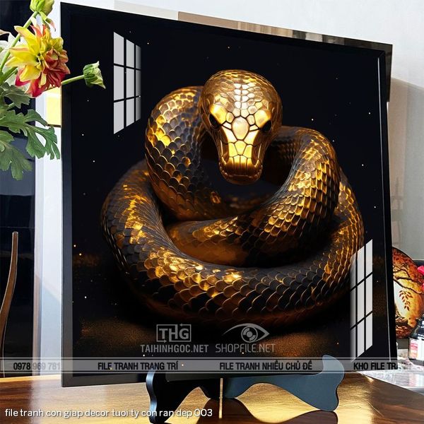 file tranh con giap decor tuoi ty con ran dep 003