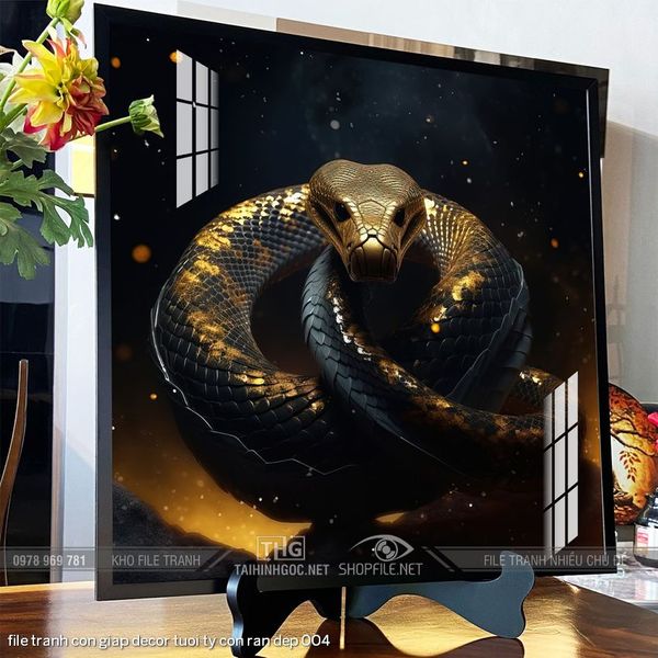 file tranh con giap decor tuoi ty con ran dep 004