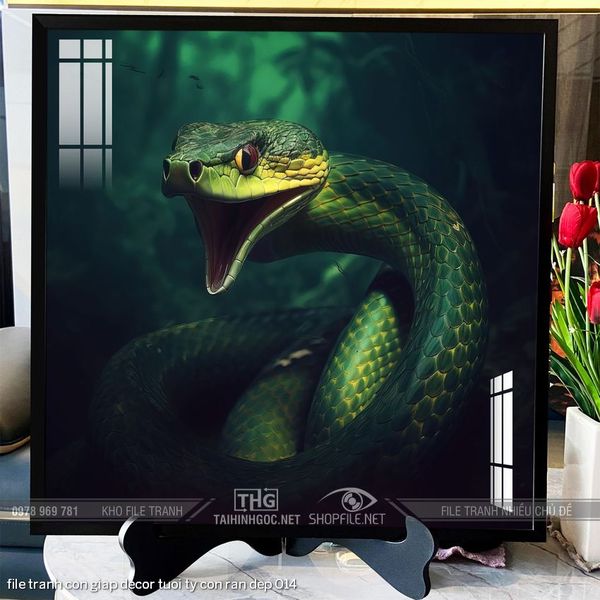 file tranh con giap decor tuoi ty con ran dep 014