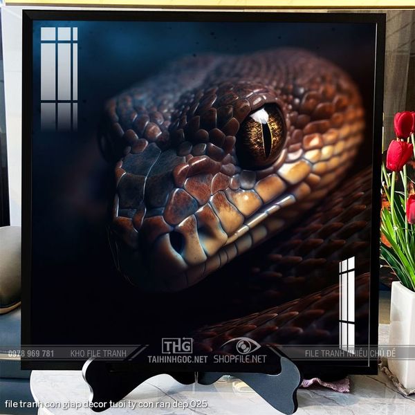 file tranh con giap decor tuoi ty con ran dep 025