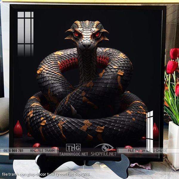 file tranh con giap decor tuoi ty con ran dep 028