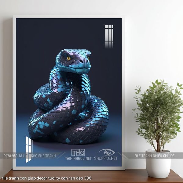 file tranh con giap decor tuoi ty con ran dep 036