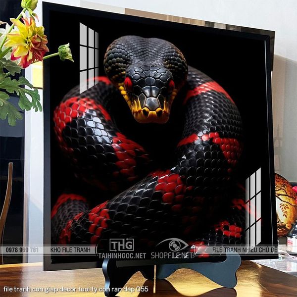 file tranh con giap decor tuoi ty con ran dep 055