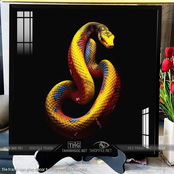 file tranh con giap decor tuoi ty con ran dep 056