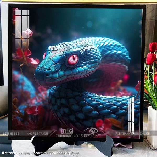 file tranh con giap decor tuoi ty con ran dep 069