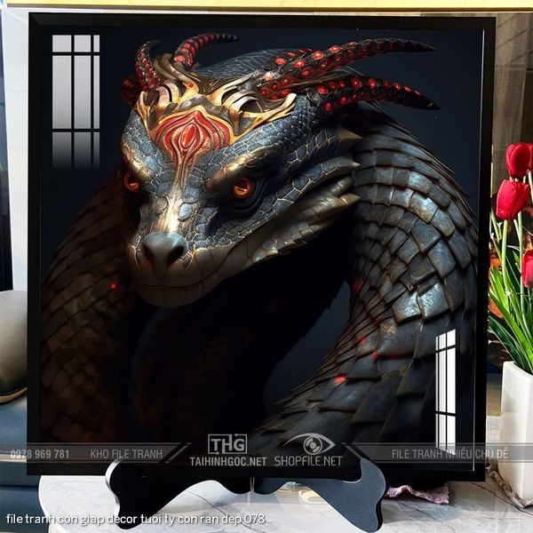 file tranh con giap decor tuoi ty con ran dep 078