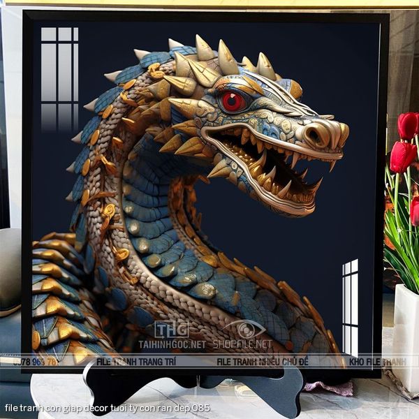 file tranh con giap decor tuoi ty con ran dep 085