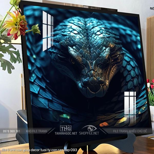 file tranh con giap decor tuoi ty con ran dep 093