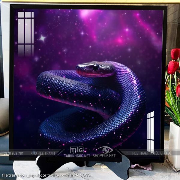 file tranh con giap decor tuoi ty con ran dep 099