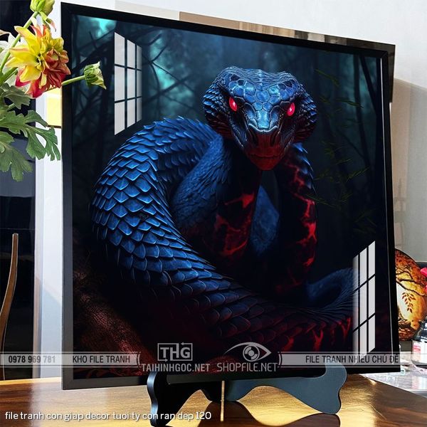 file tranh con giap decor tuoi ty con ran dep 120