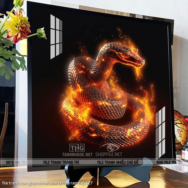 file tranh con giap decor tuoi ty con ran dep 127