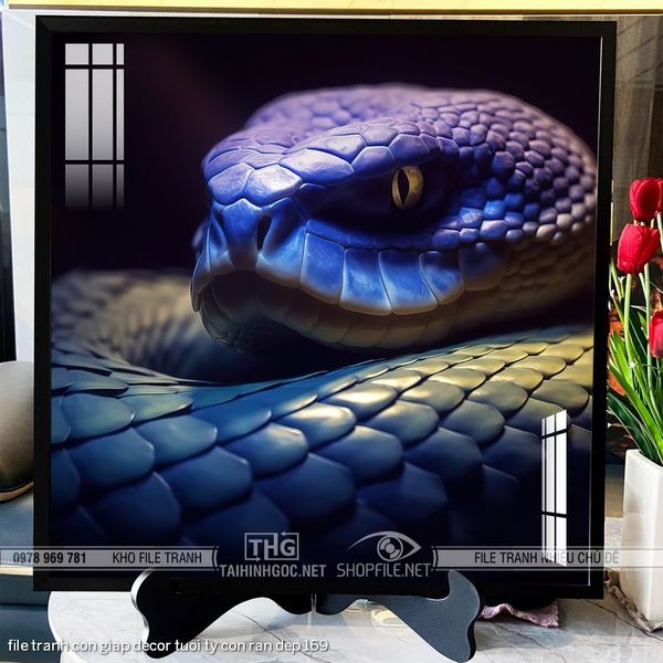 file tranh con giap decor tuoi ty con ran dep 169