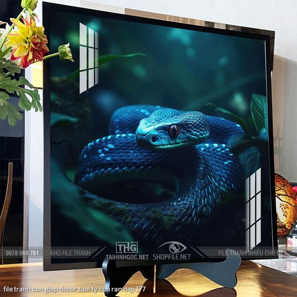 file tranh con giap decor tuoi ty con ran dep 177