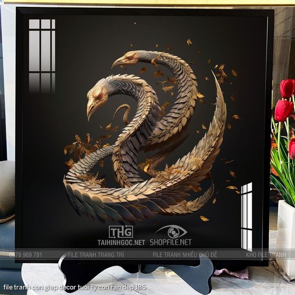 file tranh con giap decor tuoi ty con ran dep 185