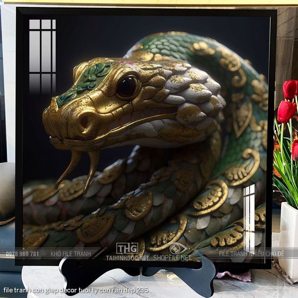 file tranh con giap decor tuoi ty con ran dep 235