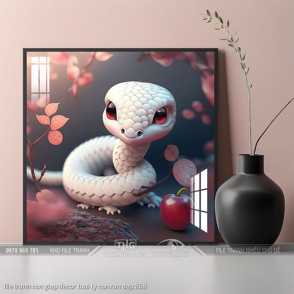 file tranh con giap decor tuoi ty con ran dep 268