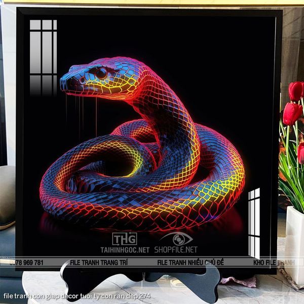 file tranh con giap decor tuoi ty con ran dep 274