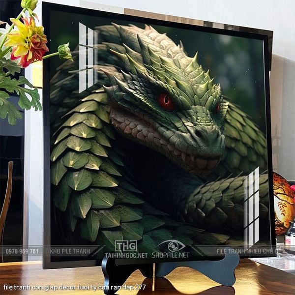 file tranh con giap decor tuoi ty con ran dep 277
