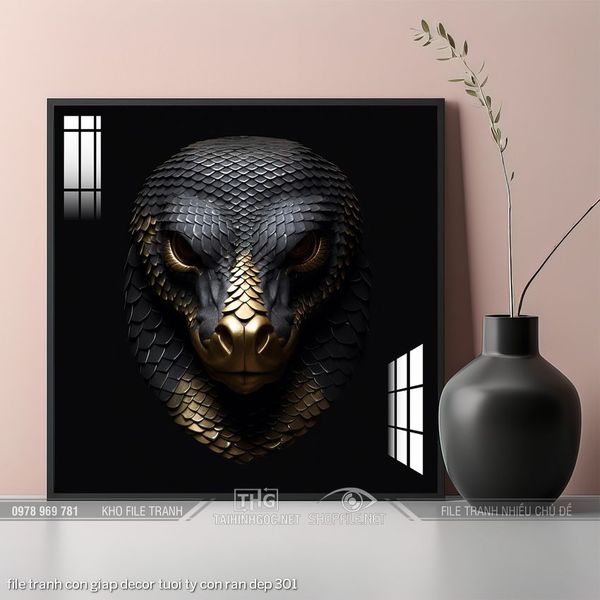 file tranh con giap decor tuoi ty con ran dep 301