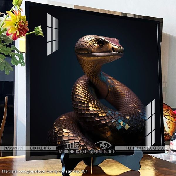 file tranh con giap decor tuoi ty con ran dep 304