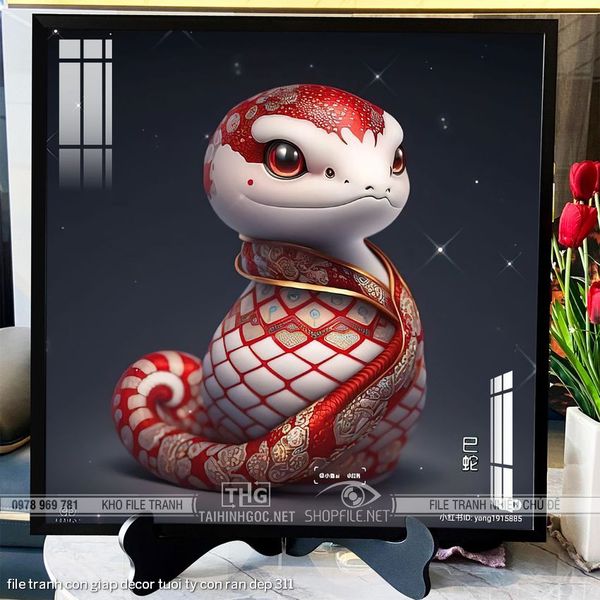 file tranh con giap decor tuoi ty con ran dep 311