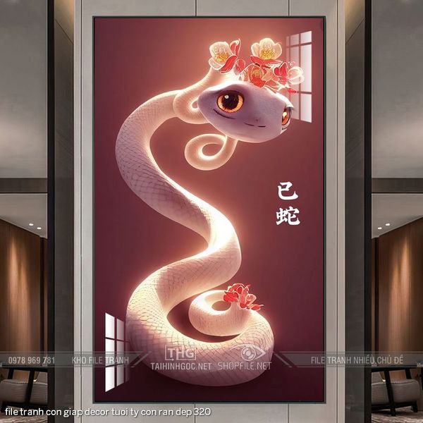 file tranh con giap decor tuoi ty con ran dep 320