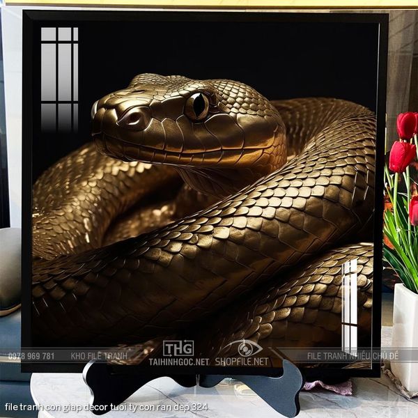 file tranh con giap decor tuoi ty con ran dep 324