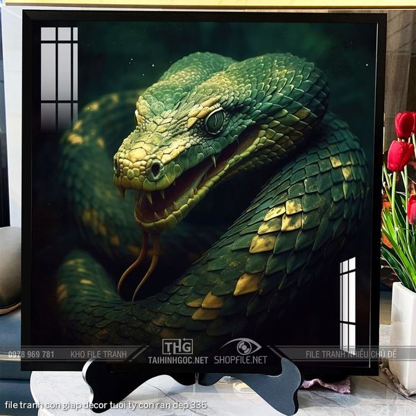 file tranh con giap decor tuoi ty con ran dep 336