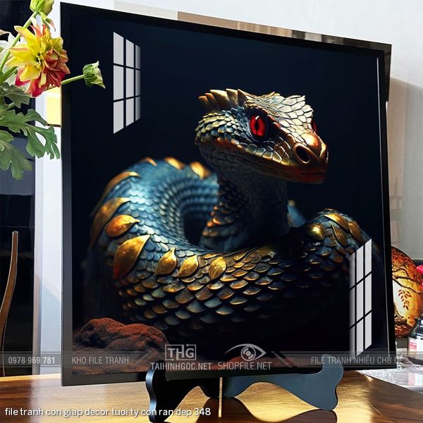 file tranh con giap decor tuoi ty con ran dep 348