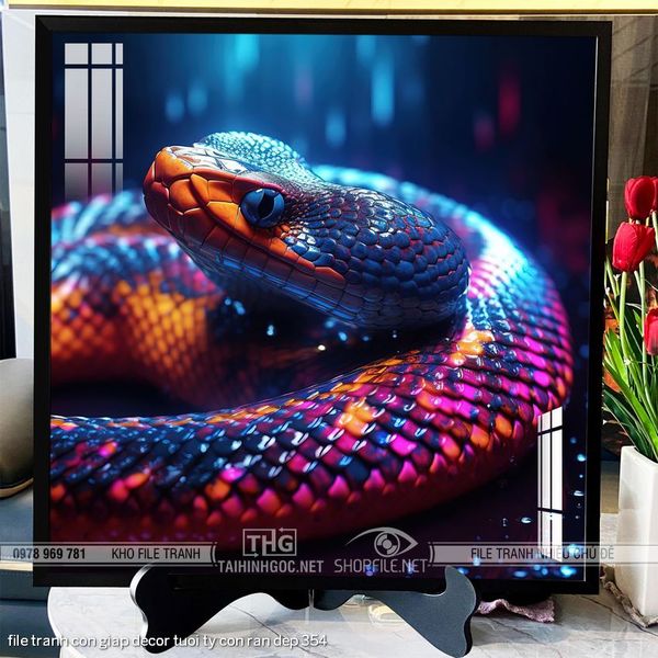 file tranh con giap decor tuoi ty con ran dep 354