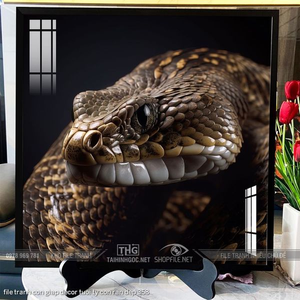 file tranh con giap decor tuoi ty con ran dep 358