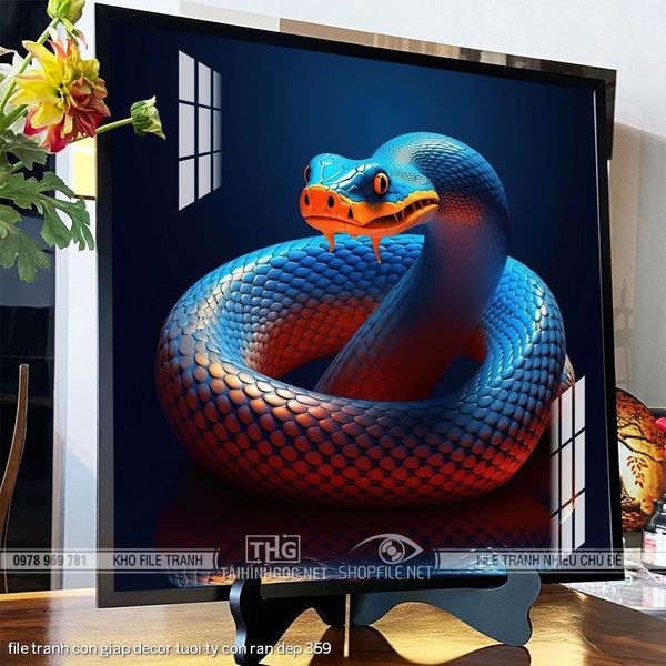 file tranh con giap decor tuoi ty con ran dep 359