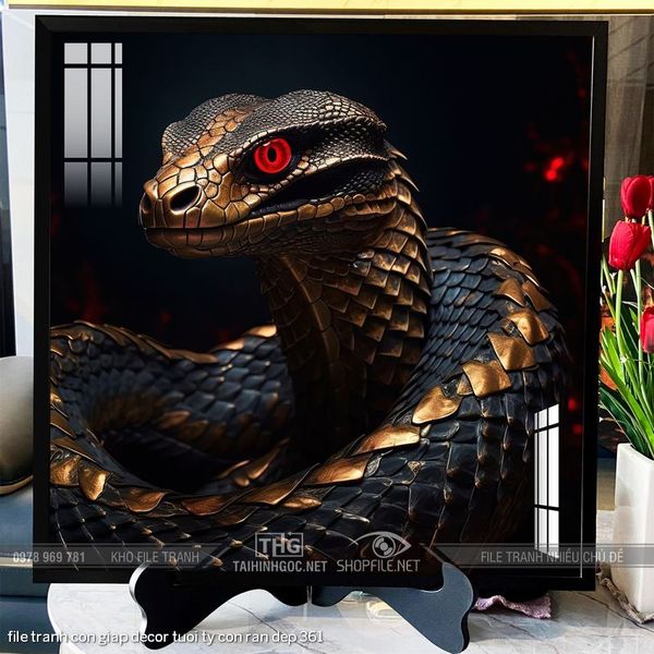 file tranh con giap decor tuoi ty con ran dep 361
