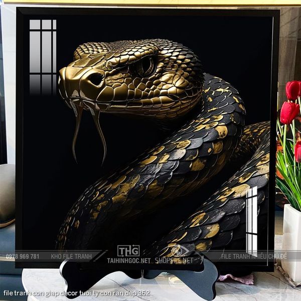 file tranh con giap decor tuoi ty con ran dep 362