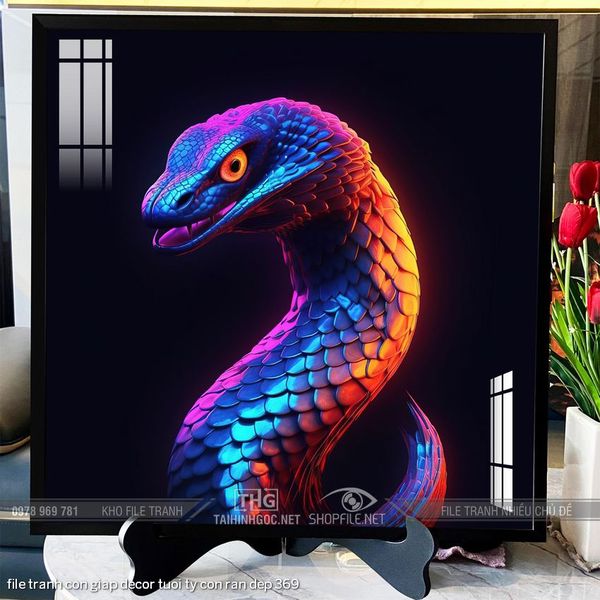 file tranh con giap decor tuoi ty con ran dep 369