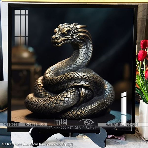 file tranh con giap decor tuoi ty con ran dep 371