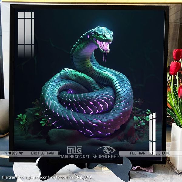 file tranh con giap decor tuoi ty con ran dep 380
