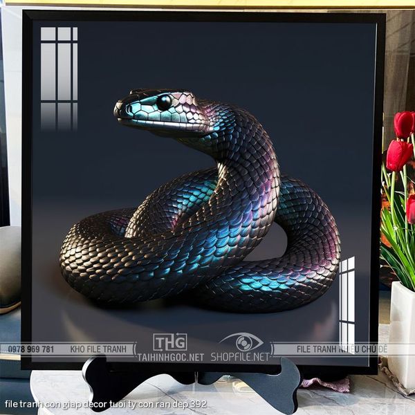 file tranh con giap decor tuoi ty con ran dep 392